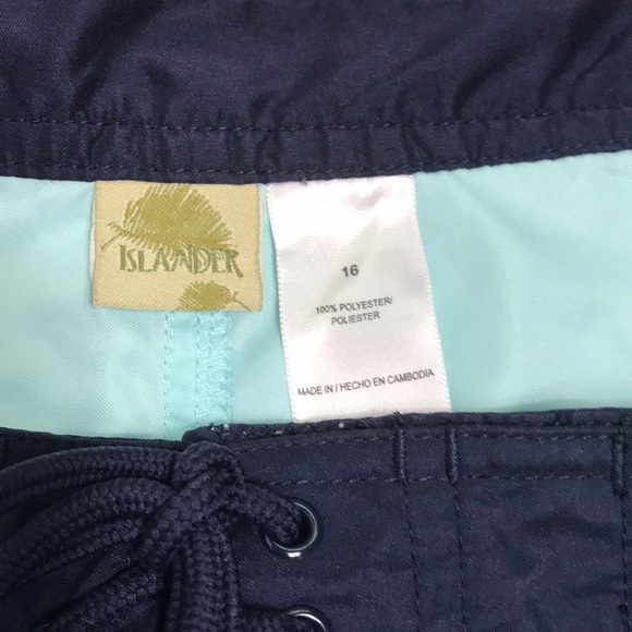 ♥️ BOGO ♥️ Islander Swim Shorts Teal and Navy Blue - Picture 6 of 6